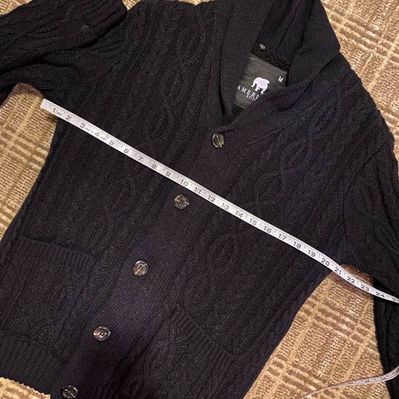 NWOT American Stitch Shawl Collar Button Front Cable Knit Cardigan M - Picture 7 of 12